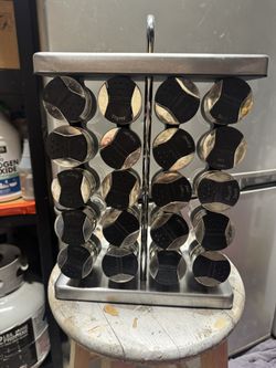 Spice Rack With Labeled Glass Jars