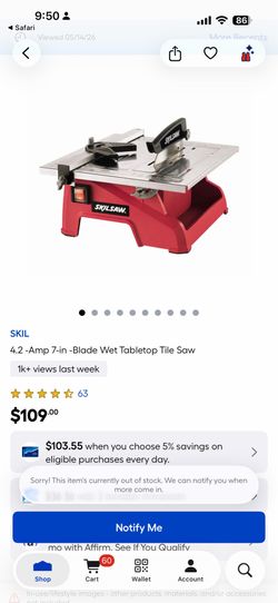 Skill tile saw