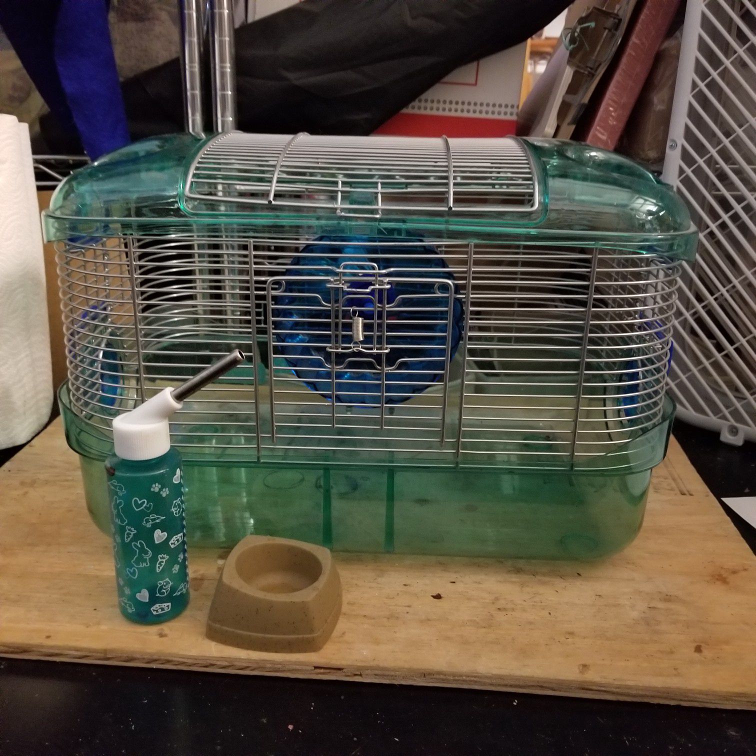 Critter trail cage w/ water bottle