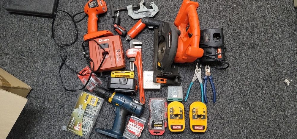 Tools Ryobi and Black and Decker Plus Etcs.