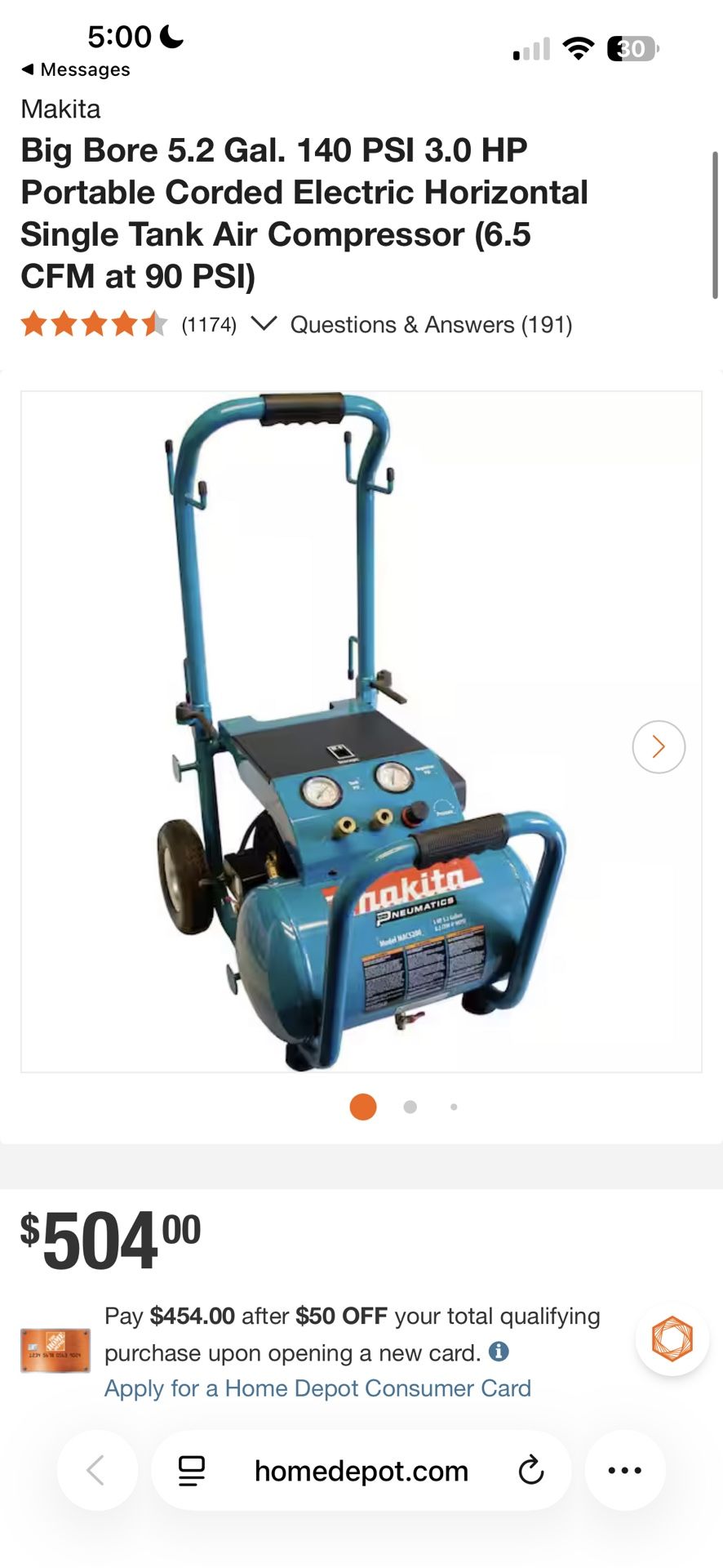 4.2 gallon portable electrical stack air compressor