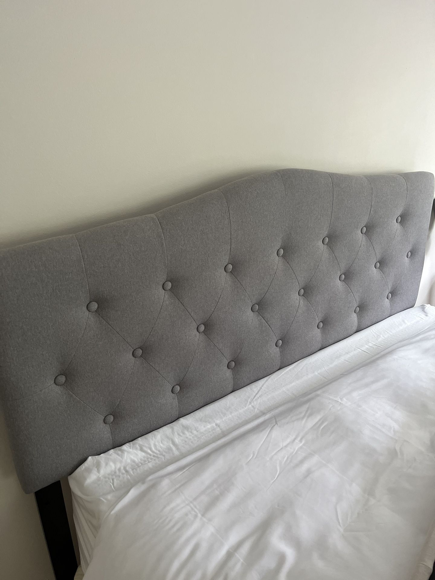 Gray queen headboard