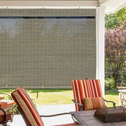 BRAND NEW - 96" x 72" - Radiance Bamboo Blinds, Imperial Cordless Blinds - Driftwood