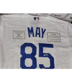 Dustin May Autographed Dodgers White Nike Authentic Jersey Best Offer 