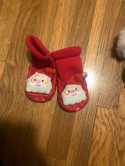 Santa Christmas baby slippers sock