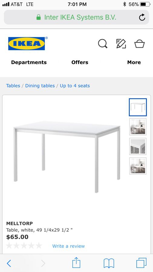 IKEA Melltorp white table