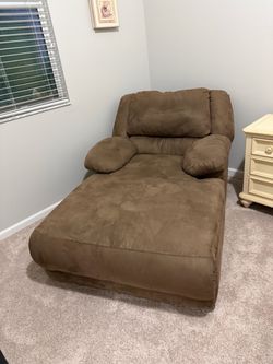 Brown Microfiber Chaise Lounge