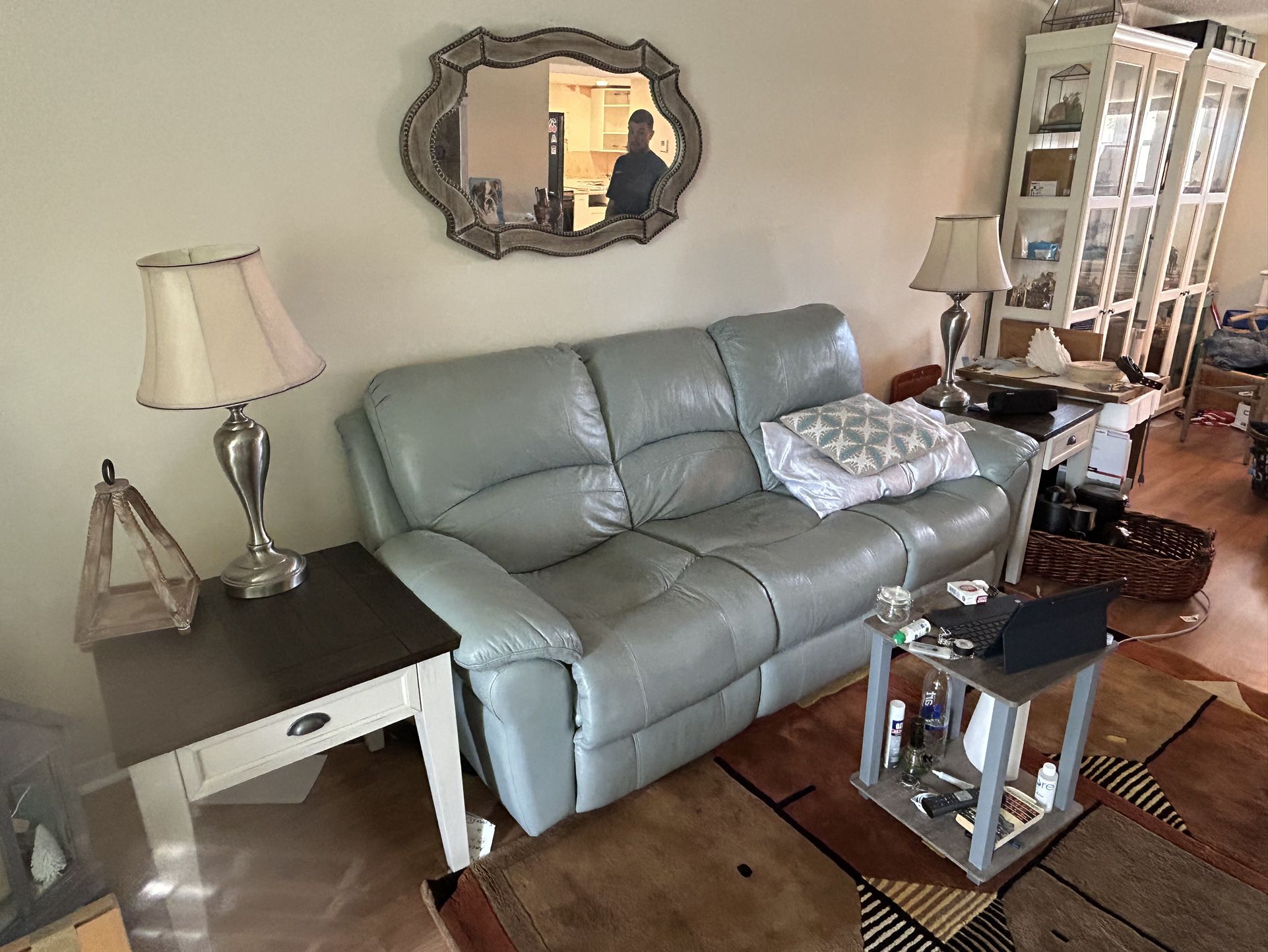 Couch With Two New End Tables 