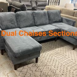 3-Pcs Dual Chaises Sectional Set (Finance and Delivery)