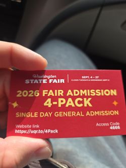 2 Puyallup fair tickets
