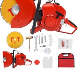 Gasoline Stump Grinder,12 Inch Concrete Saw,2.9KW 78.5CC Cut Off Saw,3.94In Cutting Depth,Wet Dry Cutting Diamond Blade,for Construction Demolition Ro