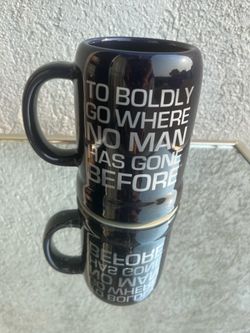 Star Trek "To Boldly Go" Black Ceramic Mug