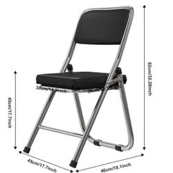 🥨2Pcs Folding Chairs with Ultra Thick Padded Seats, Foldable Chair Indoor, Comfortable Metal Chairs, Portable Stackable Commercial Seat
