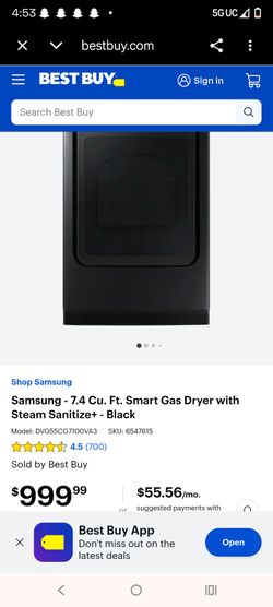 Samsung 7.4 Cu. Ft. Smart Gas Dryer Black and match smart wifi Samsung washer connectd to smart things app🛜🔅