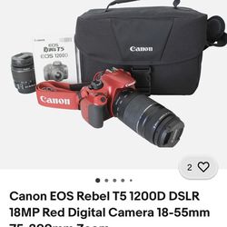 •Canon EOS Rebel T5 1200D DSLR 18MP + 2 Lens & Travel bag•