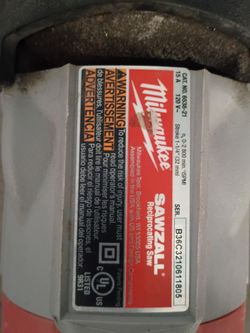Milwaukee Sawzall Reciprocating Saw 6538-21