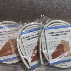 Door & Window Weather Stripping, Soundproof Insulation Seal Strip with Self-Adhesive Rubber Collision Protection, 3 pack of 16.5 Ft (White) total 50 F