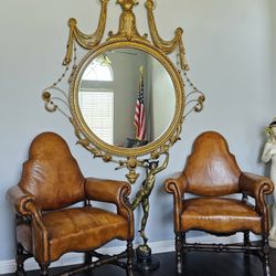 English Leather Armchairs 