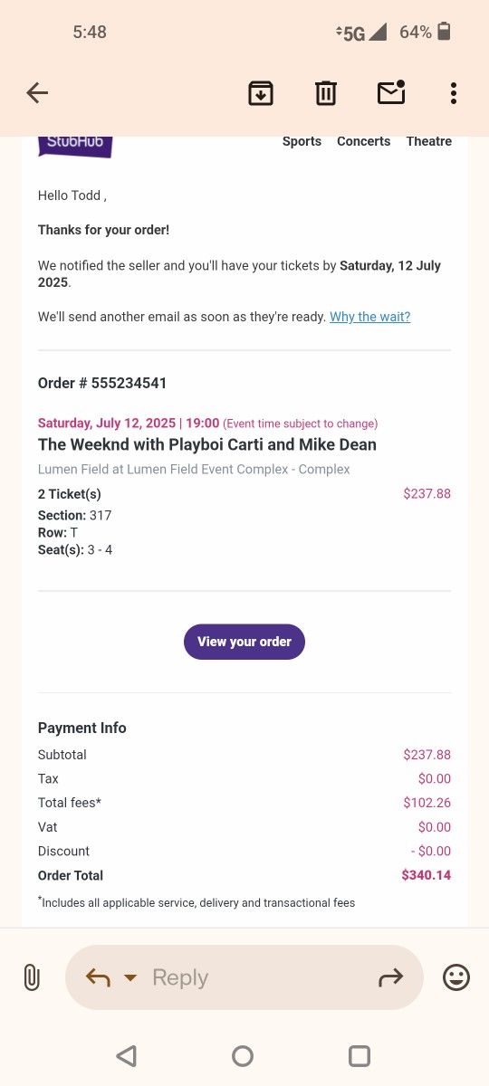 2 Tickets For The Weekend At Lumen Field & Parking Tickets