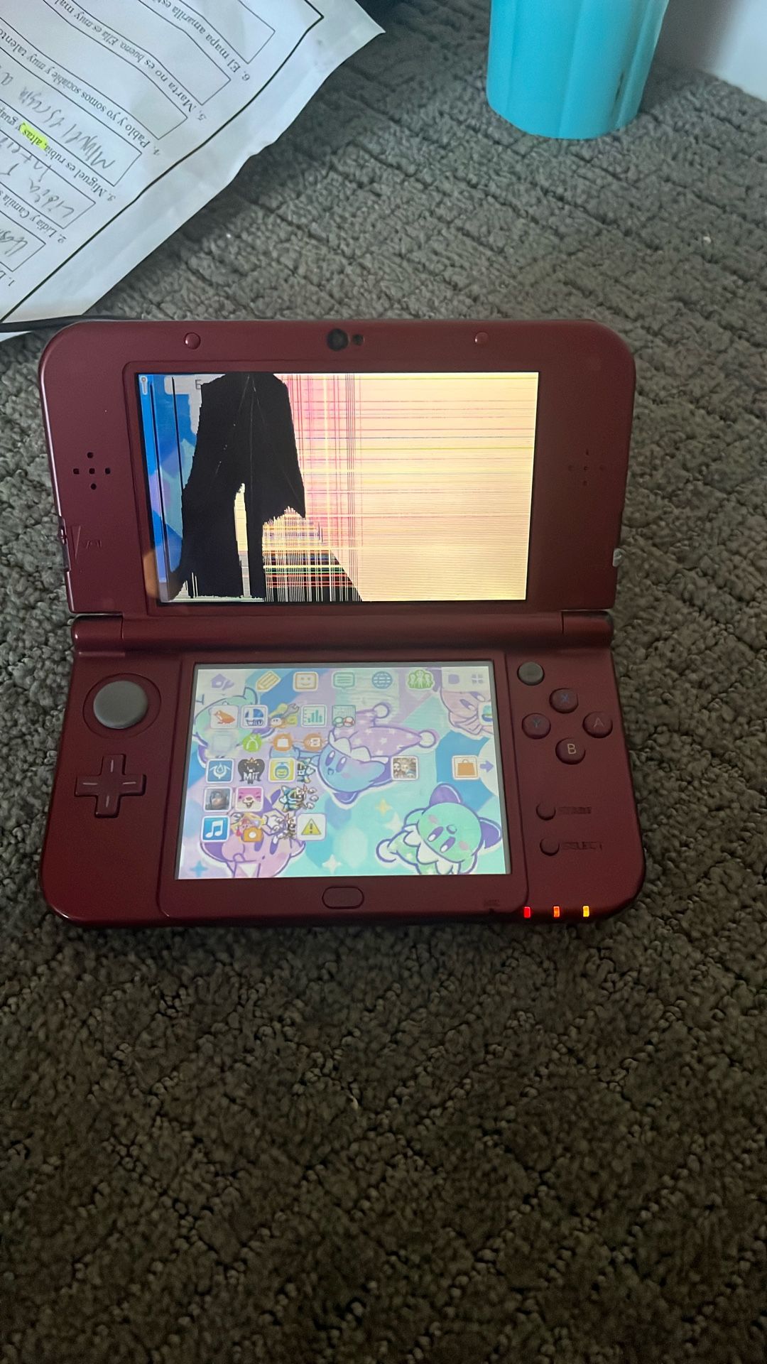 New 3DS Xl broken top Screen No Charger