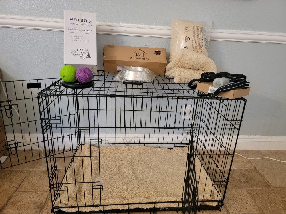 Brand New 36"x25hx23 Dog Crate L'xl Pet Kennel & Ez Slide Tray Pre