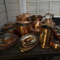 HUGE Vintage Copral Copper Cookware Collection — 39 Pieces! “Matching “Set 🔥