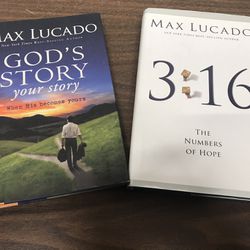 Max Lucado, God's Story, Your Story: When His Becomes Yours and 3: 16 hardcover books