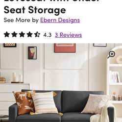 Twanna 67.6" Square Arm Modular 2 Seat Loveseat with Under Seat Storage