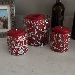 Gorgeous Glass candle holders and candles