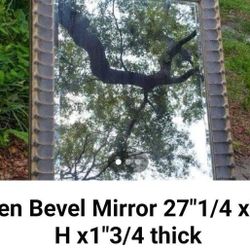 Wooden Frame Beveled Mirror 