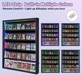 Cards display wall frame with RGB lights (Lockable display)