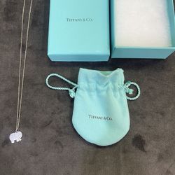 Tiffany & Co. 925 Sterling Elephant Charm Necklace