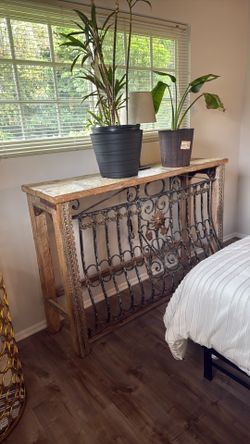 Distressed wood console