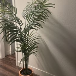 Faux Palm Plant (Ikea FEJKA) with Terracotta Pot