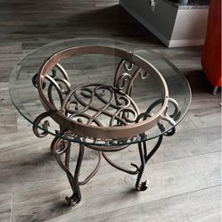 Bronze wrought iron Small oval coffee table