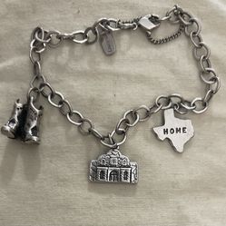 James Avery Texas Themed Bracelet with 3 Charms including RETIRED Texas HOME