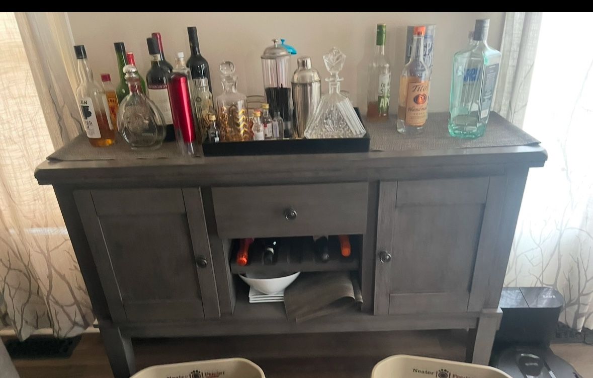 Table, 6 Chairs, Bench And Buffet