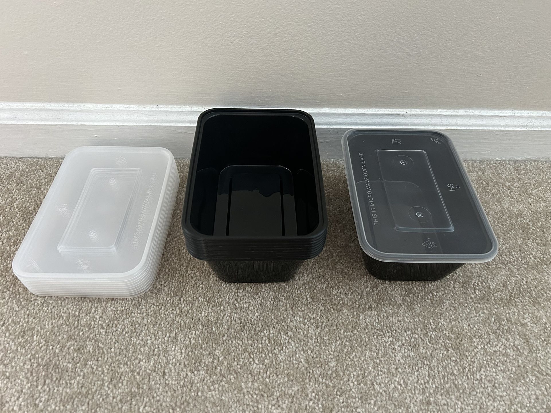 New 10 Meal Prep Food Containers 4x6” Microwave Safe.