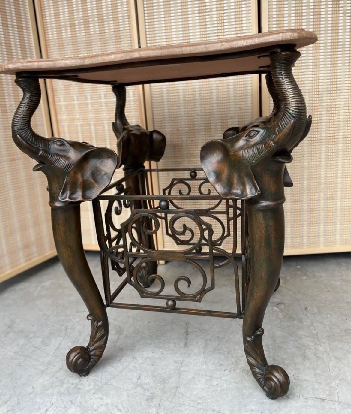 Rare Vintage Accent Table with Elephant Motif In Great Condition