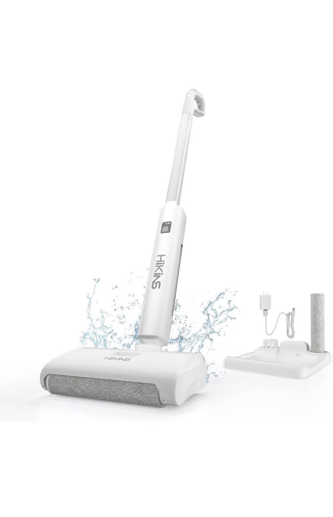 Electric Mop, High-Speed Wet Dry Vacuum Cleaner for Deep Cleaning Hard Floors, 60-Minute Runtime, Self-Cleaning System and Edge Cleaning Features for