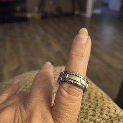 Silver Tungston Men's Ring