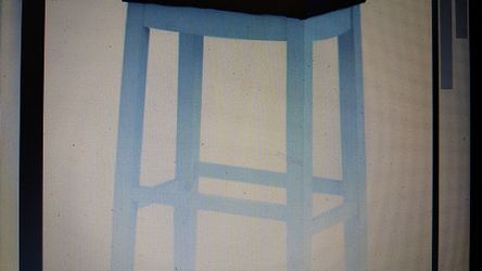 Angel Line Cambridge 29" Padded Saddle Stool-White w/ Blue Cushion
