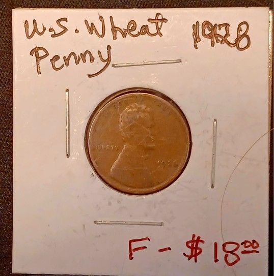$18 - US 1928 Wheat PENNY