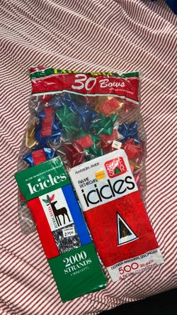 Vintage Christmas Bows And Icicles