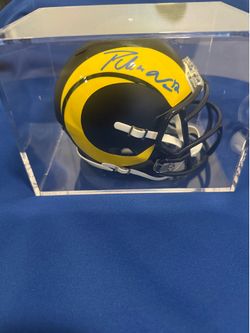 Puka nacua signed mini rivalry helmet