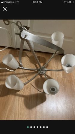 Brushed Metal Modern Chandelier Light Fixture
