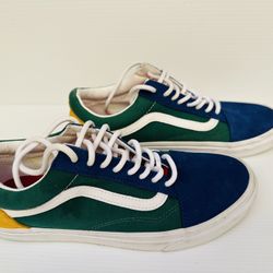 Vans Old Skool Yacht Club Blue Yellow Red Green Skate Shoes Sneakers men 8.5 