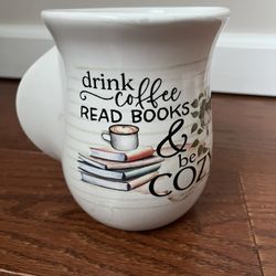 P Graham Dunn Coffee Books, Cozy Classic White 16 Oz Porcelain Ceramic Hand, Warmer Mug
