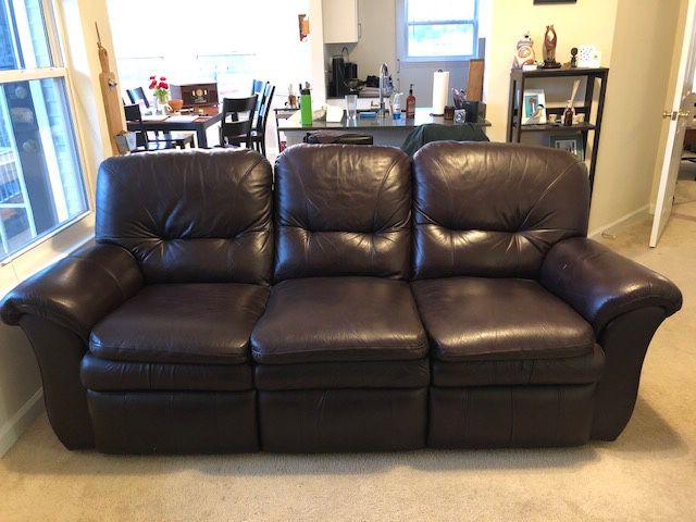 Deep Mocha Leather Couch