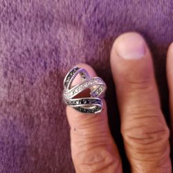 Vintage 80'S Sterling Silver Crossover Ribbon Motif Ring Size 6-1/4 
